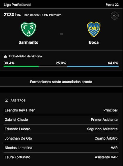 La previa de Sarmiento vs. Boca Juniors, por la Liga Profesional 2024