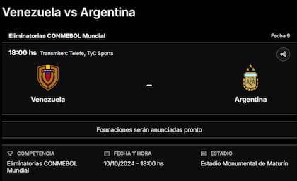 La previa de Venezuela vs. Argentina, por las Eliminatorias Sudamericanas al Mundial 2026