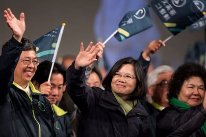 La presidenta de Taiwan, Tsai Ing-wen, luego de haber ganado las elecciones en 2016.