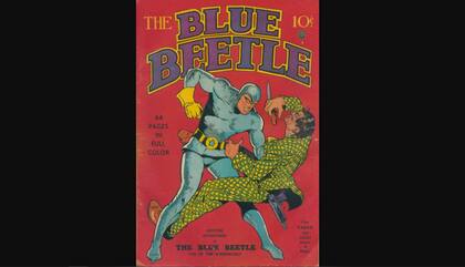 La primera aparición de Blue Bettle, en 1939