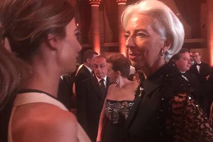 La primera dama Juliana Awada, junto a la titular del FMI Christine Lagarde
