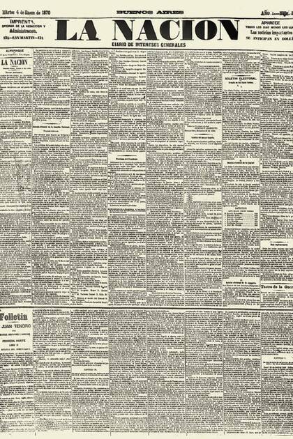 La primera edición de LA NACION, el 4 de enero de 1870