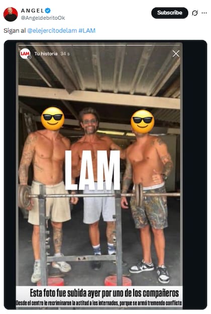 La primera foto de Luciano Castro tras su internación (X: @AngeldebritoOk)