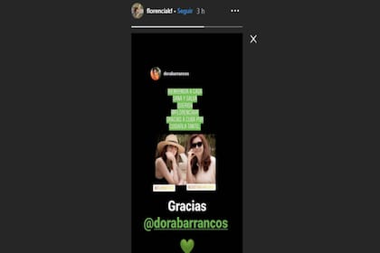 La primera historia de Florencia en Argentina fue un agradecimiento a Dora Barrancos.