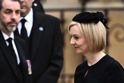 La primera ministra británica, Liz Truss, llega a la Abadía de Westminster 