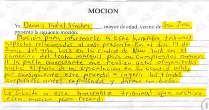 La primera parte de la nueva moción de Dennis Sánchez contra Ricky Martin