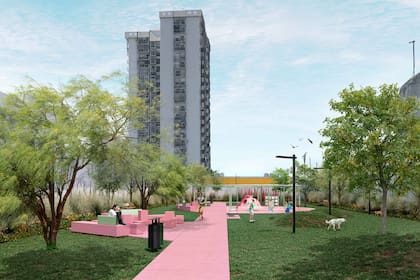 La primera plaza de Villa Santa Rita tendrá más de 800 metros cuadrados de césped