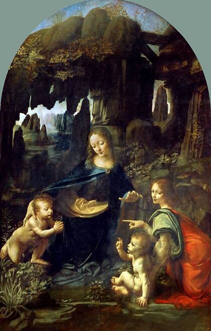 La primera versión de la obra, completada alrededor de 1486, está en el Museo del Louvre de París