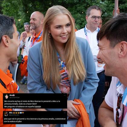 La princesa conversó animadamente con Nico Keenan y Rob Jetten (Foto: Instagram @jettenrob / X)