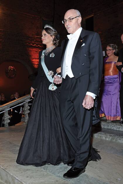 La princesa Sofía, del brazo de Drew Weissman, ganador del Nobel de Medicina 2023. 