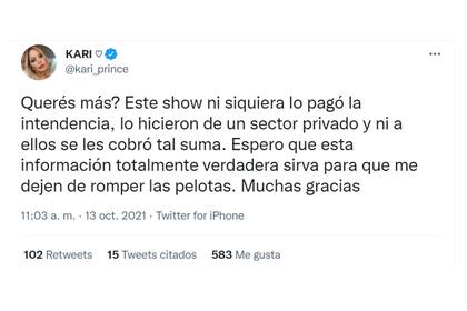 La Princesita explotó al leer varios comentarios en los que se hablaba de la suma de dinero que habría cobrado para cantar