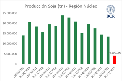La producción de soja en la región agrícola núcleo