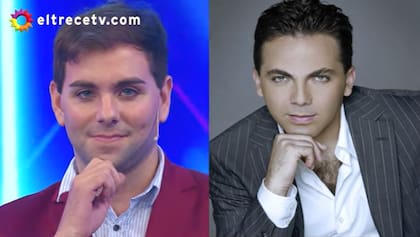 La producción desplegó una imagen comparativa de Cristian Castro y el participante (Crédito: Captura de video eltrece)