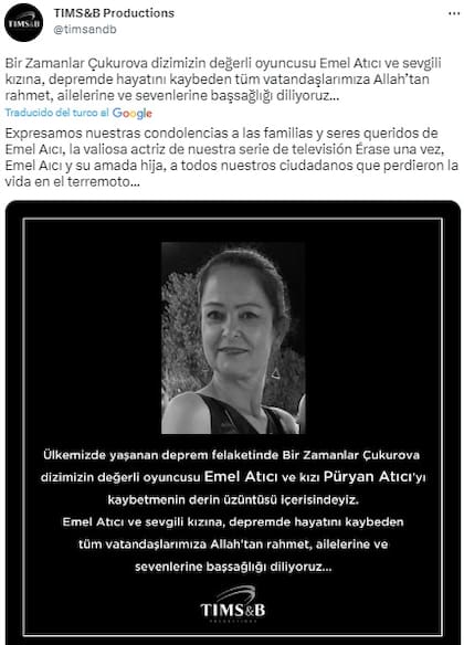 La productora anunció el fallecimiento de Emel