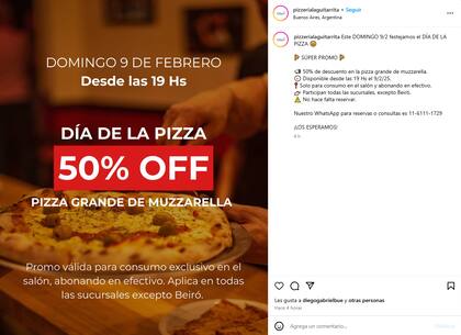 La promoción de La Guitarrita por el Día de la Pizza
