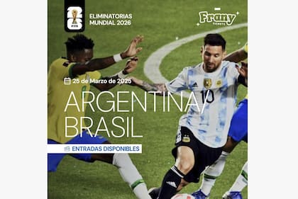 La promoción de las entradas para el partido de la Argentina vs Brasil por medio de Frany Tickets