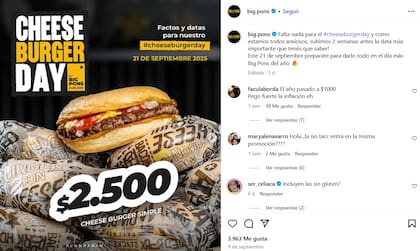 La promoción que lanzó Big Pons en sus redes