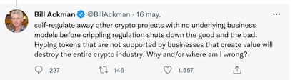 La propuesta de @BillAckman sobre las criptomonedas