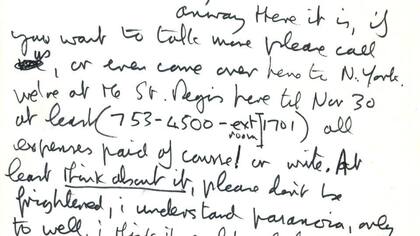 La propuesta de Lennon llegó en un momento complicado para Clapton, quien enfrentaba problemas personales (International Autograph Auctions Europe, SL)