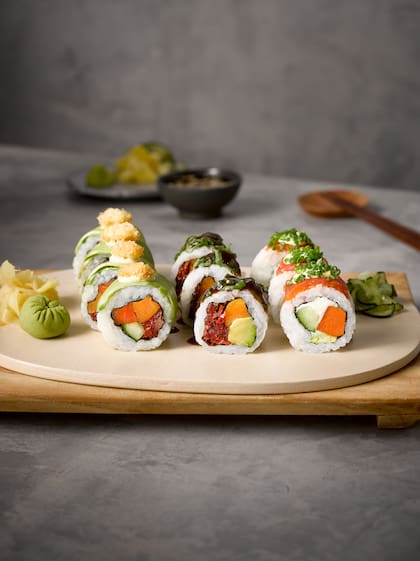 La propuesta de Sensu también incluye rolls veggie