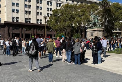 La protesta de discapacitados en la Plaza de Mayo