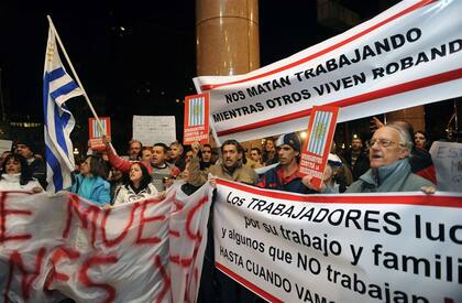 La protesta, en Montevideo