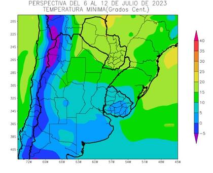 La proyección de temperaturas