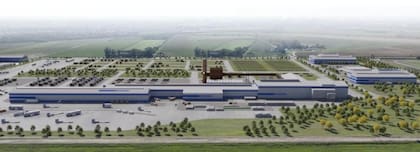 La proyección de la planta siderúrgica que empezó a construir Sidersa