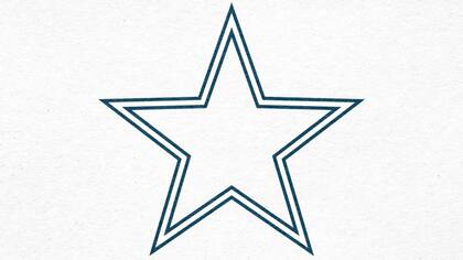 La prueba de dibujar en el espejo se hace con una estrella similar a esta, en la que la persona debe trazar una línea en el estrecho espacio entre los dos bordes de la estrella