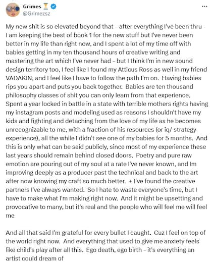 La publicación de Grimes