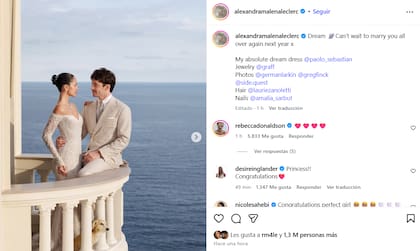 La publicación de Alexandra en su cuenta de Instagram
