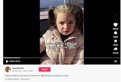 La publicación de Álvaro Fraiz en su cuenta de TikTok
