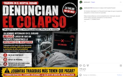 La publicación de ATE sobre el caso en redes