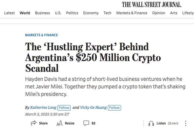 La publicación de ayer de The Wall Street Journal