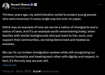La publicación de Barack Obama