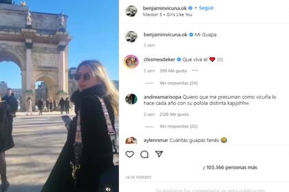 La publicación de Benjamín para blanquear su romance (Foto Instagram @benjaminvicuna.ok)