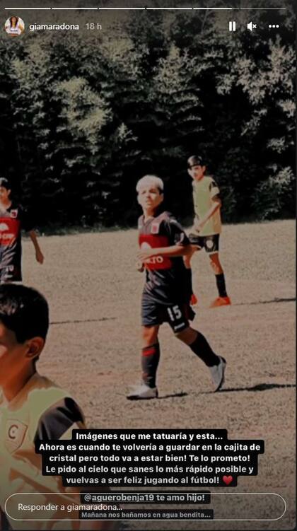 La publicación de Gianinna Maradona por la lesión de su hijo
Foto: captura de pantalla