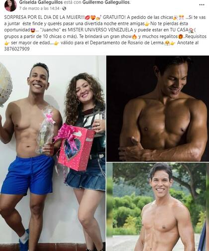 La publicación de Griselda Galleguillos con la que sorteó una noche con un stripper
