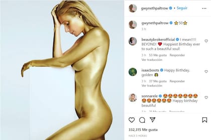 La publicación de Gwyneth Paltrow recibió miles de 'me gusta' y cientos de felicitaciones