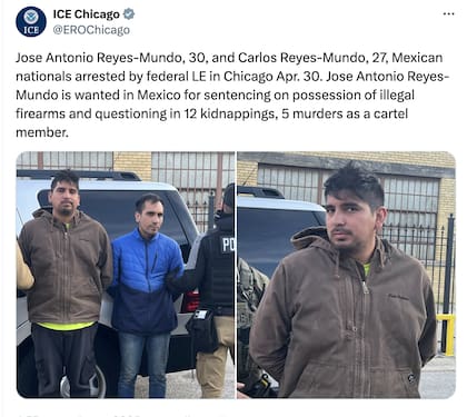 La publicación de ICE sobre el arresto de José Antonio Reyes-Mundo