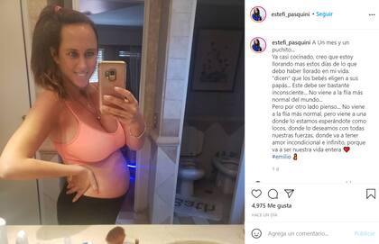 La publicación de Instagram en la que Estefanía Pasquini compartió una reflexión sobre su embarazo