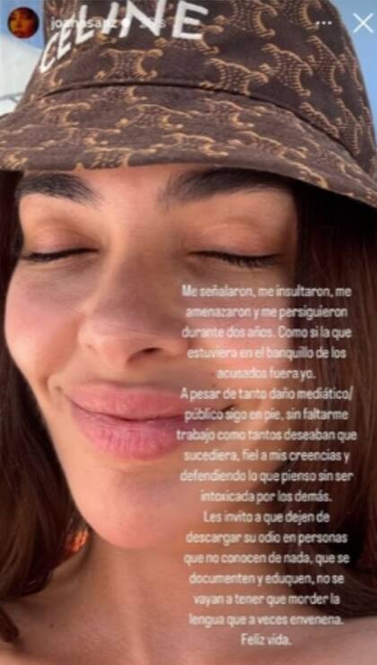 La publicación de Joana Sanz, quien se descargó duramente con los usuarios que la vincularon con la libertad de Dani Alves