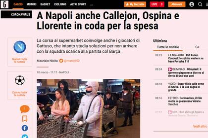 La publicación de la prensa italiana sobre Callejón, Ospina y Llorente