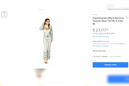 La publicación de la venta fue corregida tras la palabra de María Becerra (Captura Web)
