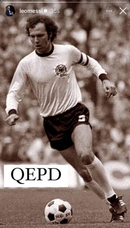 La publicación de Lionel Messi, ante la muerte de Franz Beckenbauer
