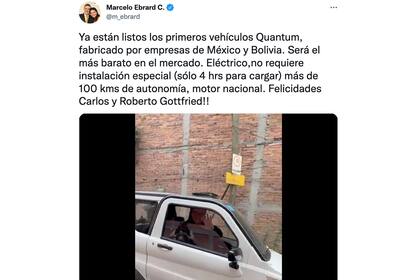 La publicación de Marcelo Ebrard sobre los carros eléctricos