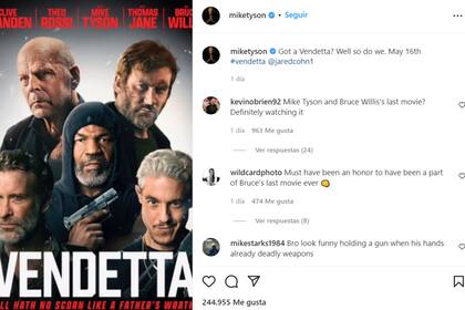 La publicación de Mike Tyson en Instagram