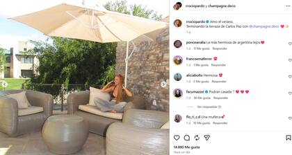 La publicación de Pardo en Instagram