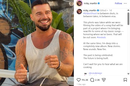 La publicación de Ricky Martin en Instagram (Instagram: @ricky_martin)