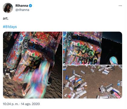 La publicación de Rihanna para criticar a Trump, en agosto de 2020
